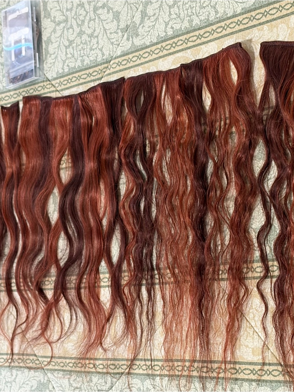 Rich Auburn Human Hair Wefts 18 inch Auburn Brown Variegated Extensions